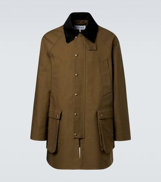 Loewe Corduroy-trimmed cotton drill coat