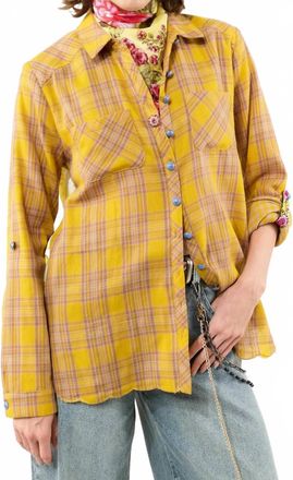 Aratta Wild Wild West Shirt In Mustard/ivory