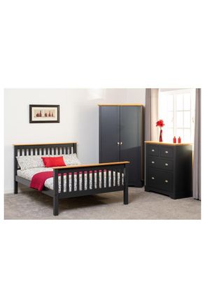 Seconique Monaco 46 Double Bed High Foot End in Dark Grey