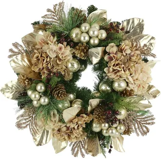 Creative Displays Inc. 30 Cream And Pink Hydrangea Ornament Wreath