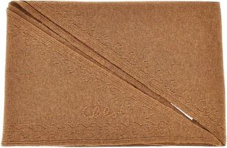 Chlo&eacute; Iconic Driehoekige Sjaal - Dames - Accessoires - Bruin - Maat: ONE Size Wol
