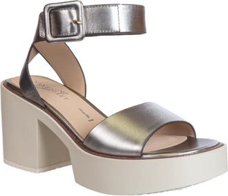 Naked Feet Womens Iconoclast Chunky Heel Sandals In Grey