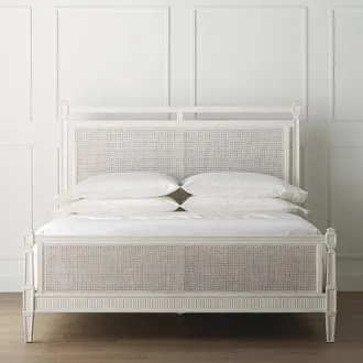 Frontgate Marion French Cane Bed - French Gray, Queen - Frontgate