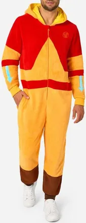 OppoSuits Aang Avatar Long Sleeve Hooded Fleece Jumpsuit in Yellow at Nordstrom, Size X-Large