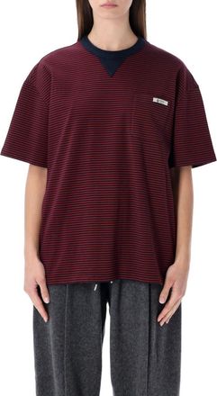 Prada Red Stripes Crew Neck T-Shirt