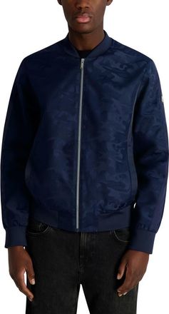 Karl Lagerfeld Camo Bomber Jacket in Navy at Nordstrom, Size Xx-Large