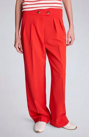 Kenneth Cole Pleat Front Wide Leg Pants in Lava Red at Nordstrom, Size 10