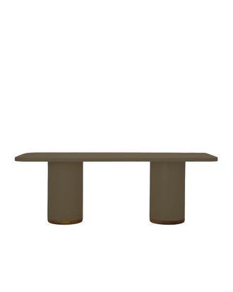 Hannun Mesa de exterior de microcemento en color tierra, 200cm