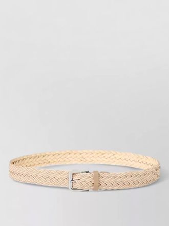 Brunello Cucinelli braided belt adjustable length leather accessory