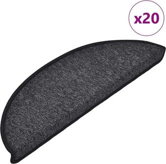vidaXL Vidaxl - Felpudos Para Escaleras (20 Unidades, 56 X 17 X 3 Cm, Antracita, Semicirculares)