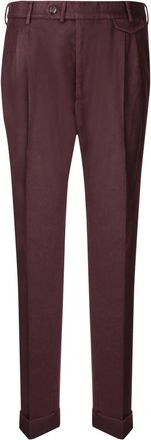 Dell'Oglio Bordeaux Wolbroek Aw 23 - Heren - Nette broeken - Bruin - S - Wol - Broeken