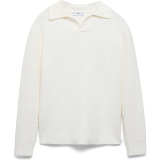 Mango Polo Sweater in Off White at Nordstrom, Size Medium