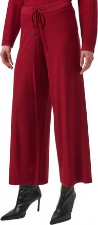 Joseph Ribkoff Sequined Sweater Knit Culotte Pants In Deep Cherry