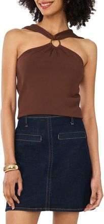 Vince Camuto Metal Ring Detail Knit Tank in Chocolate Fudge at Nordstrom, Size X-Large