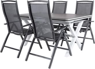 EDÈN JARDÍ Conjunto de mesas y sillas de exterior reforzado blanco