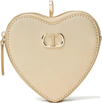 Twin-Set heart-shaped zip-around purse - women - Polyurethane/Polyester - One Size - Gold