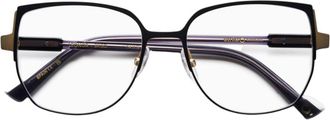 Etnia Barcelona Leonor Sleek Metal Cat-Eye Eyeglasses with Gold Accents