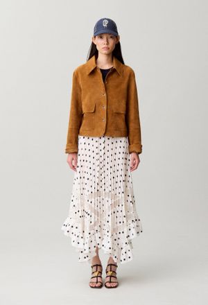 Claudie Pierlot Jupe pliss&eacute;e &agrave; pois