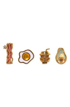 Girls Crew Thanks a Brunch Set of 4 Assorted Single Stud Earrings in Gold at Nordstrom