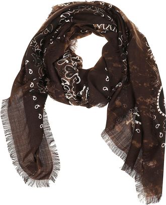Destin Jil Quadra Bandana Fringed Wool Scarf
