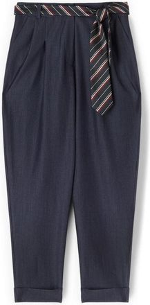 Motivi Carrot Pants - Dames - Straight fit broeken - Blauw - XS - Polyester - Broeken