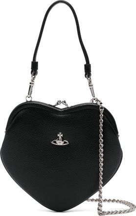 Vivienne Westwood Black Heart-Shaped Textured Leather Wallet
