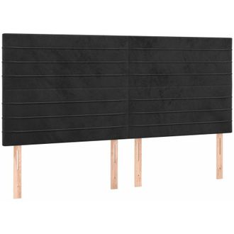 vidaXL Cabecero Con Luces Led Terciopelo Negro 200x5x118/128 Cm Vidaxl