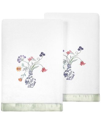 Linum Home Textiles 100% Turkish Cotton Stella 2Pc Embellished Bath Towel Set