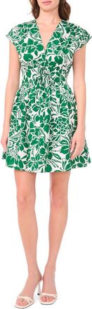 CeCe by Cynthia Steffe Deep V-Neck Minidress in Holly Green at Nordstrom Rack, Size X-Large