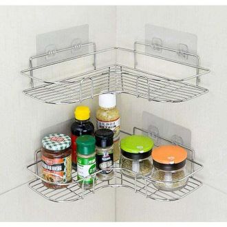 OEM Juego De 2 Estantes Esquineros De Acero Inoxidable Para Ducha, Estante De Pared Para Ba&ntilde;o Con Adhesivo, Organizador De Almacenamiento Para Inodoro, Do