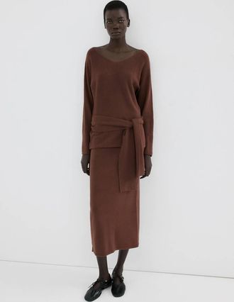 Mango Gonna a matita spacco cioccolato - Donna - XS - MANGO