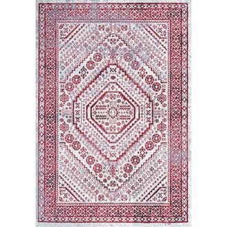 Jonathan Y Designs Boho Cottage Medallion Area Rug in Red/ivory at Nordstrom, Size 5Ft 0In X 8Ft 0In