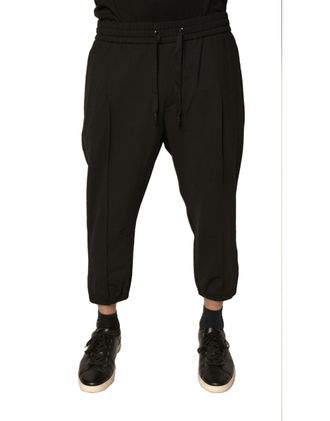 Dolce & Gabbana Mens Black Wool Jogger Jogging Pants