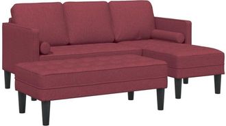 vidaXL Sofa Set 2 pcs Wine red 173 x 131 x 67 cm Fabric vidaXL