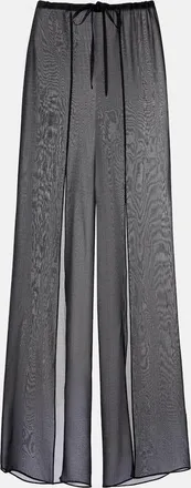 Balmain Monogram sheer silk wide-leg pants
