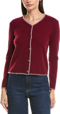 Bruno Magli Blanket Stitch Wool & Cashmere-Blend Cardigan