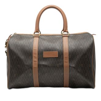 Dior Pre-owned Womens Honeycomb Coated Canvas Travel Bag - Dark Grey Textile - One Size