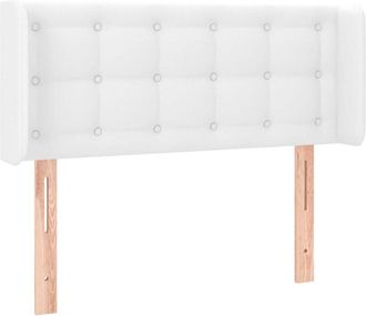 vidaXL Cabecero Con Led Cuero Sint&eacute;tico Blanco 83x16x78/88 Cm Vidaxl