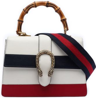 Gucci Pre-owned Gucci Medium Leather Bamboo Dionysus Web Satchel Ladies 448075 204991