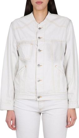 Maison Margiela White Solid Band Collar Jacket