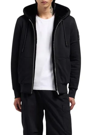 Moose Knuckles Classic Bunny Fleece Jacket with Removable Faux Fur Lining in Black at Nordstrom, Size Xx-Large