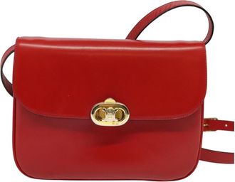 Celine Vintage Red Leather Shoulder Bag (Pre-Owned)
