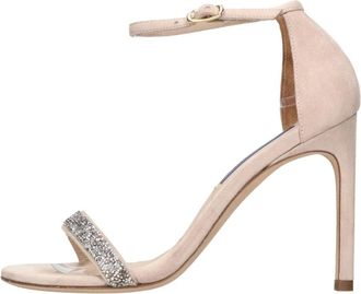 Stuart Weitzman Sandalen Beige - Dames - Sandalen met hakken - Beige - 37 1/2 EU - Su&egrave;de - Schoenen