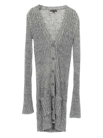Burberry 2010s ribbed cardigan - women - Silk/Wool - S - Grey