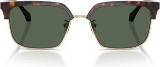 Versace 56mm Square Sunglasses in Dark Havana/Dark Green at Nordstrom
