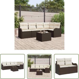 vidaXL Set modulare - Set Divano da Giardino 6 pcs Marrone polyrattan