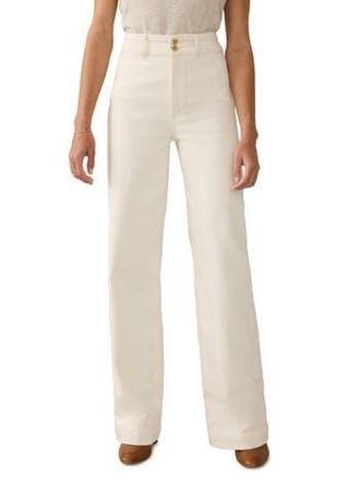 Faherty Terry Harbor High Waist Wide Leg Jeans in Egret at Nordstrom Rack, Size 26