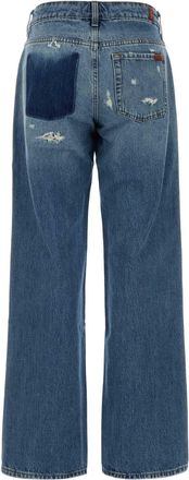 7 For All Mankind Womens Denim Low Straight Jeans Blumedio Exterior: Cotton