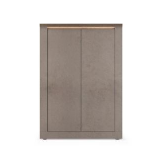 Calicosy Mueble bar alto 2 puertas 3 estantes efecto bronce y mercurio A160 cm