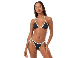 L*Space Levy Bottom Classic Womens Swimwear Black/Cream : XL, Nylon/Spandex